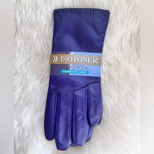Isotoner Leather Gloves | Women’s | Plum Color | Inner Lined | NWT